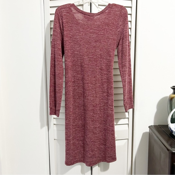 Sunday in Brooklyn Marled Long Sleeve Tie Waist Mini Dress Size Small (S) - Picture 6 of 7